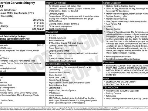 Used 2024 Chevrolet Corvette Stingray Coupe w/ 1LT image 3