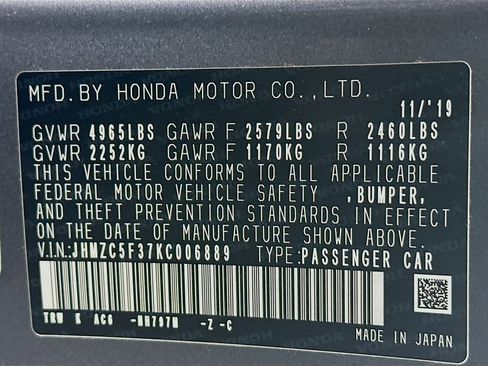 Used 2019 Honda Clarity Touring image 12