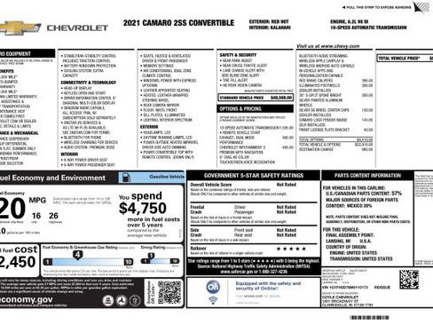 Used 2021 Chevrolet Camaro SS RWD image 3