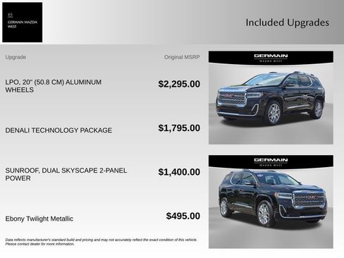 Used 2021 GMC Acadia Denali w/ Denali Technology Package FWD image 9