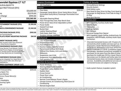 Used 2018 Chevrolet Equinox LT w/ Sun & Infotainment Package FWD image 32