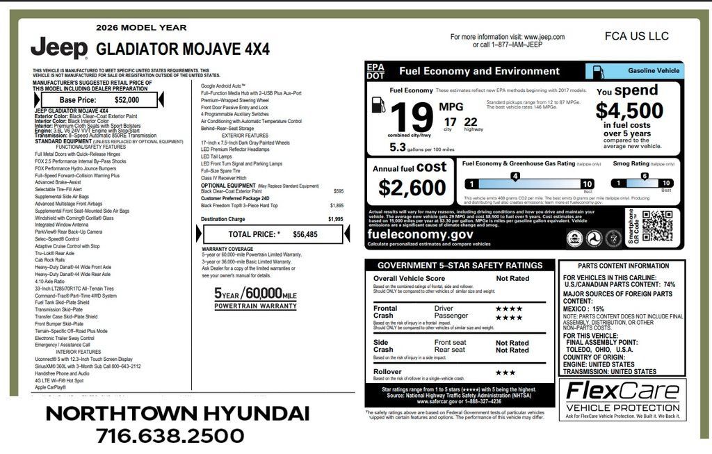 Used 2026 Jeep Gladiator Mojave AWD/4WD image 8