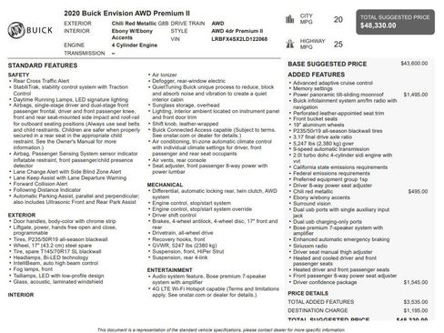 Used 2020 Buick Envision Premium w/ Driver Confidence Package AWD/4WD image 34