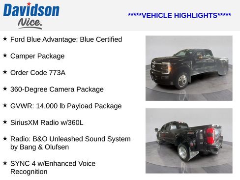 Certified 2024 Ford F450 Platinum w/ Camper Package AWD/4WD image 4
