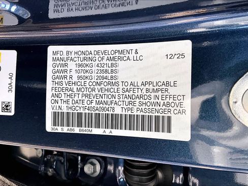 New 2025 Honda Accord SE image 21