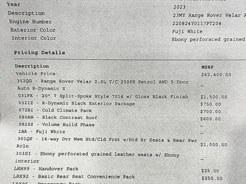 Used 2023 Land Rover Range Rover Velar R-Dynamic S image 2