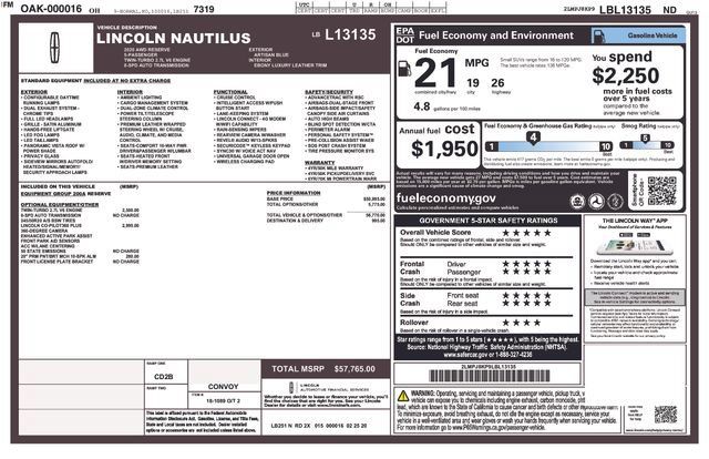 Certified 2020 Lincoln Nautilus Reserve AWD/4WD image 36