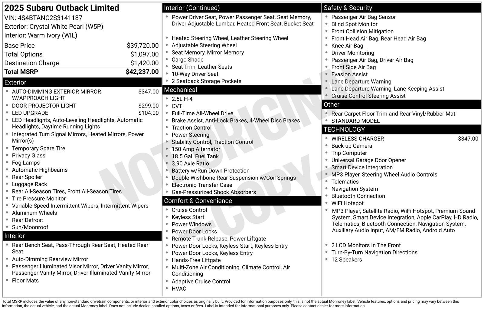Certified 2025 Subaru Outback Limited AWD/4WD image 17