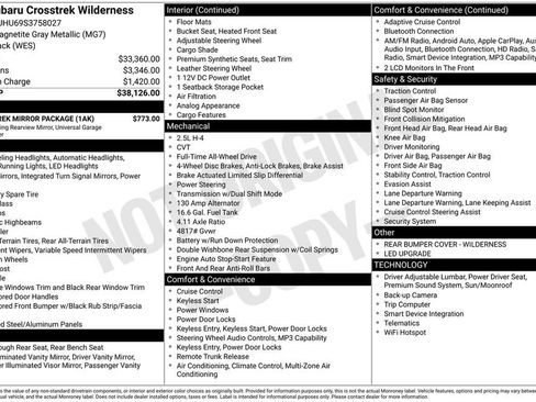 Certified 2025 Subaru Crosstrek 2.5i Wilderness w/ Crosstrek Mirror Package image 46