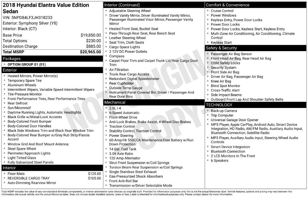 Used 2018 Hyundai Elantra Value Edition FWD image 2