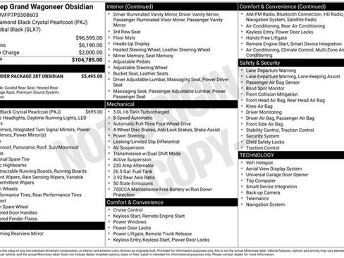 Used 2023 Jeep Grand Wagoneer Series II w/ Quick Order Packagew 28T AWD/4WD image 5