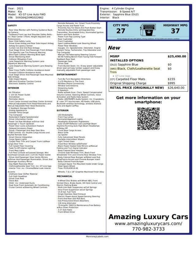 Used 2021 Kia K5 GT-Line FWD image 24
