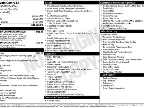 Used 2026 Toyota Camry SE w/ Multimedia Upgrade Package AWD/4WD image 4