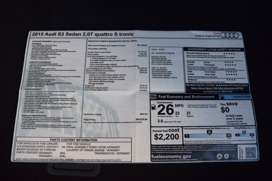 Used 2015 Audi S3 Premium Plus AWD/4WD image 78
