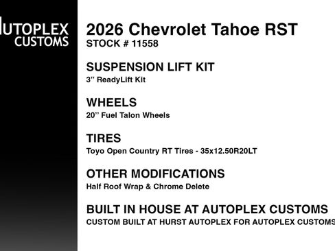 Used 2026 Chevrolet Tahoe RST w/ RST Performance Edition AWD/4WD image 2