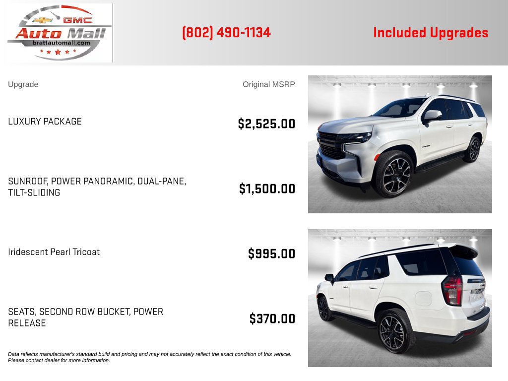 Used 2022 Chevrolet Tahoe RST w/ Luxury Package AWD/4WD image 4