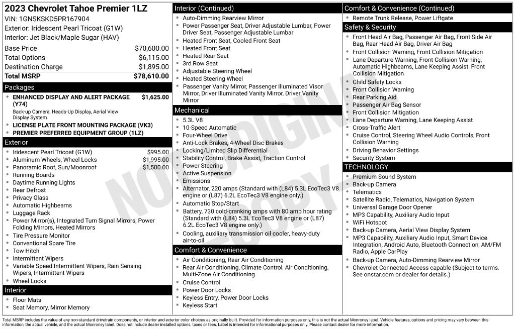 Used 2023 Chevrolet Tahoe Premier AWD/4WD image 32