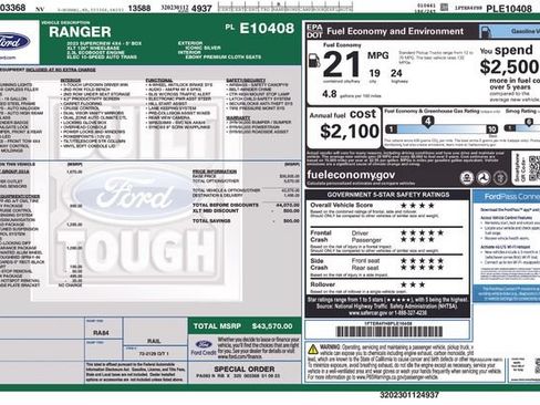 Certified 2023 Ford Ranger XLT w/ Equipment Group 301A Mid AWD/4WD image 35