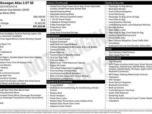 Certified 2025 Volkswagen Atlas SE AWD/4WD image 35