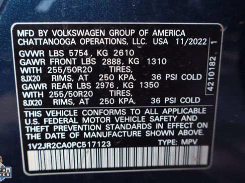 Used 2023 Volkswagen Atlas SE w/ Panoramic Sunroof Package FWD image 33