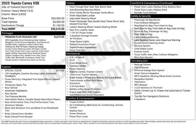 Used 2025 Toyota Camry XSE w/ Premium Plus Package FWD image 28