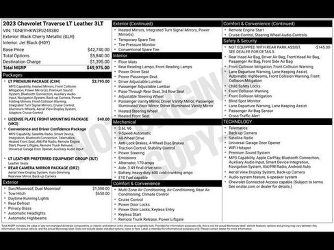Used 2023 Chevrolet Traverse LT w/ LT Premium Package AWD/4WD image 6