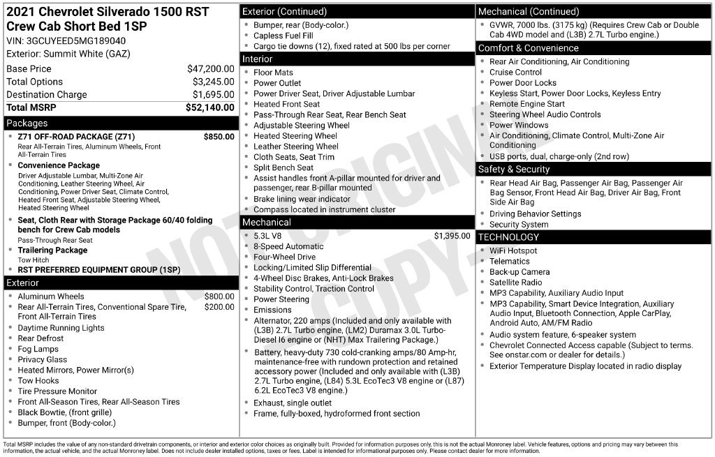 Used 2021 Chevrolet Silverado 1500 RST w/ Z71 Off-Road Package AWD/4WD image 5