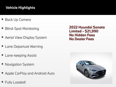 Used 2022 Hyundai Sonata Limited FWD image 4