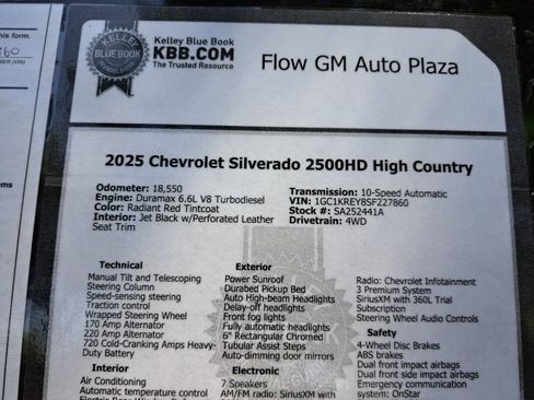 Used 2025 Chevrolet Silverado 2500 High Country w/ High Country Premium Package AWD/4WD image 35