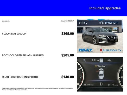 Used 2021 Nissan Maxima 3.5 SV w/ Floor Mat Group image 5