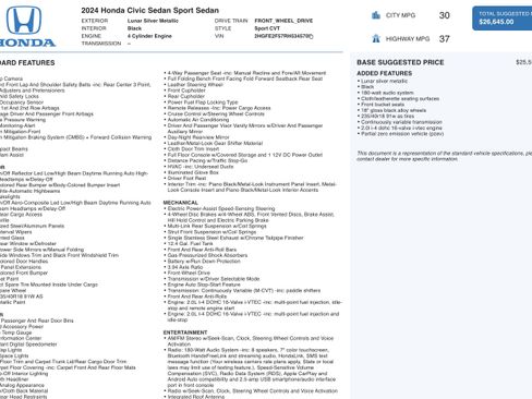 Used 2024 Honda Civic Sport image 2