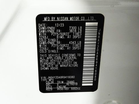 Used 2024 Nissan Armada Platinum w/ Captain's Chairs Package RWD image 36