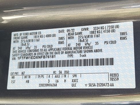 Used 2022 Ford F150 Lariat w/ Max Trailer Tow Package image 37