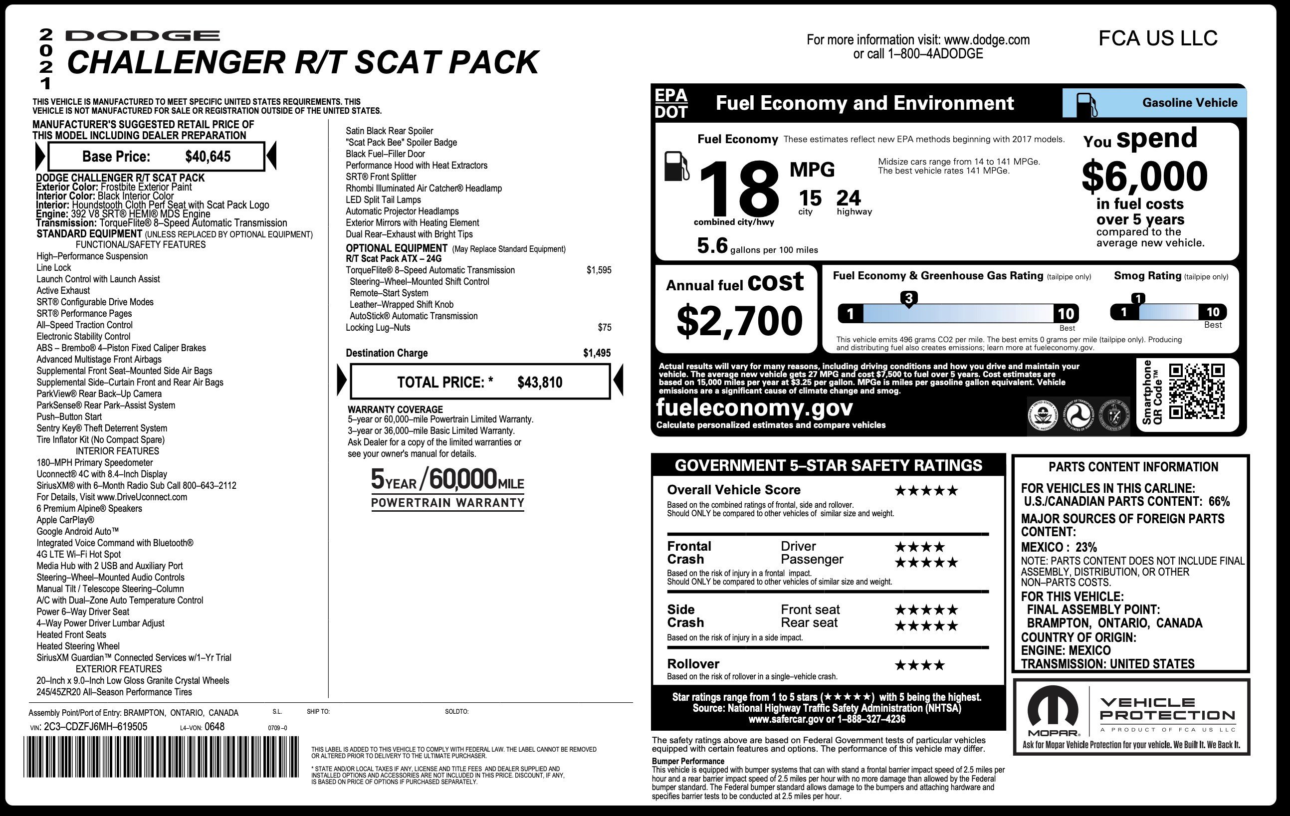 Used 2021 Dodge Challenger R/T Scat Pack RWD image 3