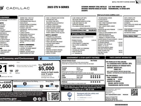 Used 2023 Cadillac CT5 V w/ Premium Package RWD image 3