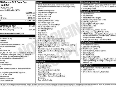 Used 2016 GMC Canyon SLT w/ Driver Alert Package RWD image 7