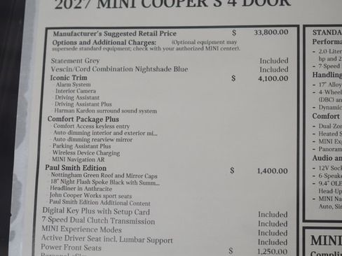 New 2027 MINI Cooper S FWD image 6