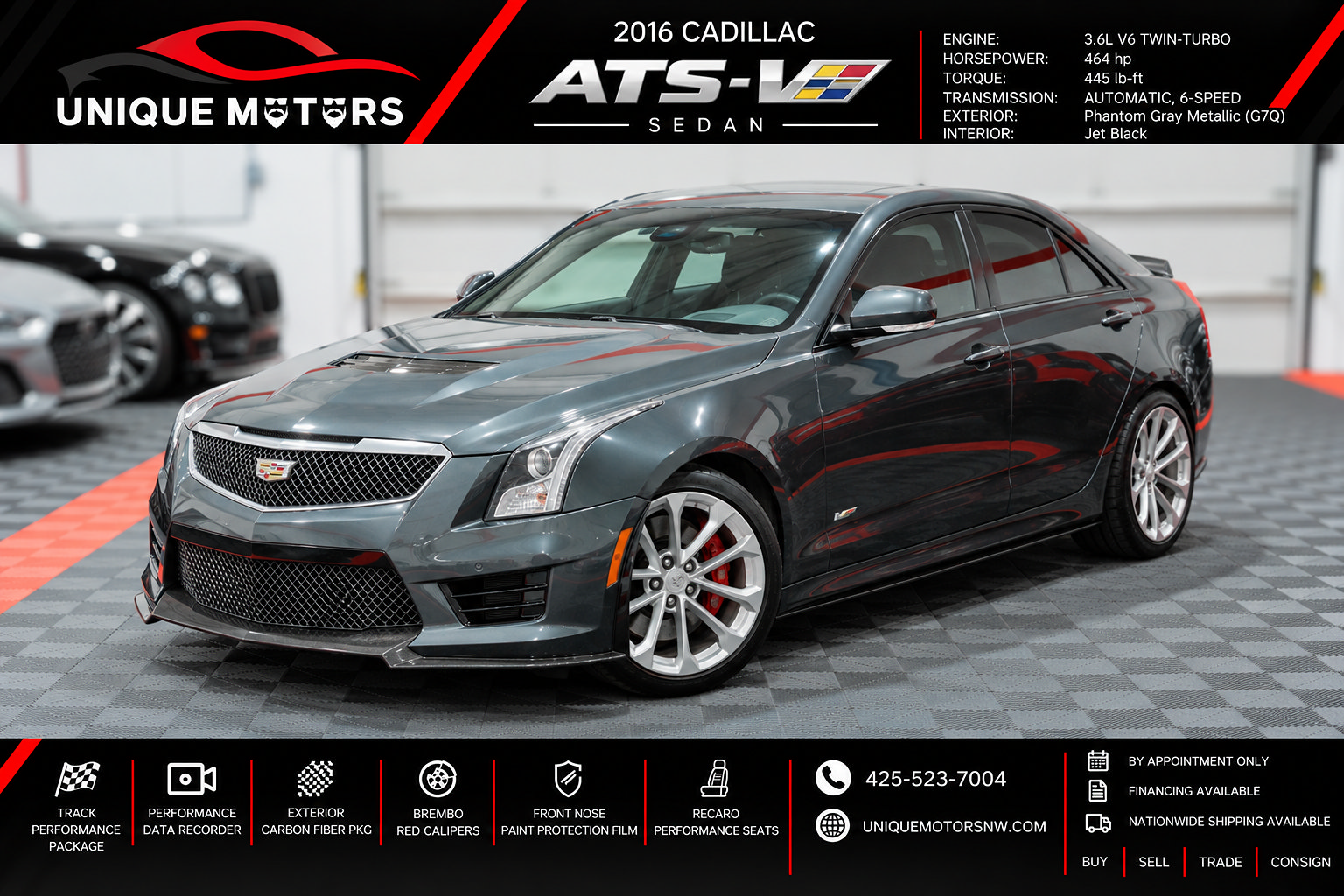 Used 2016 Cadillac ATS V w/ Track Performance Package RWD image 1
