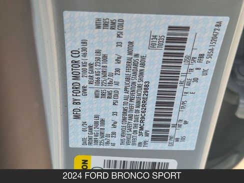 Used 2024 Ford Bronco Sport Outer Banks AWD/4WD image 30
