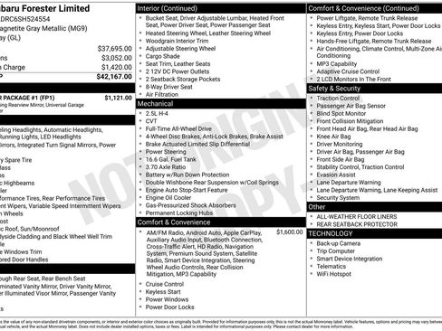 Used 2025 Subaru Forester Limited w/ Popular Package #1 AWD/4WD image 3