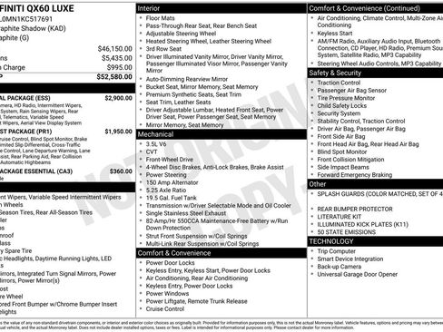 Certified 2019 INFINITI QX60 Luxe w/ Essential Package image 31