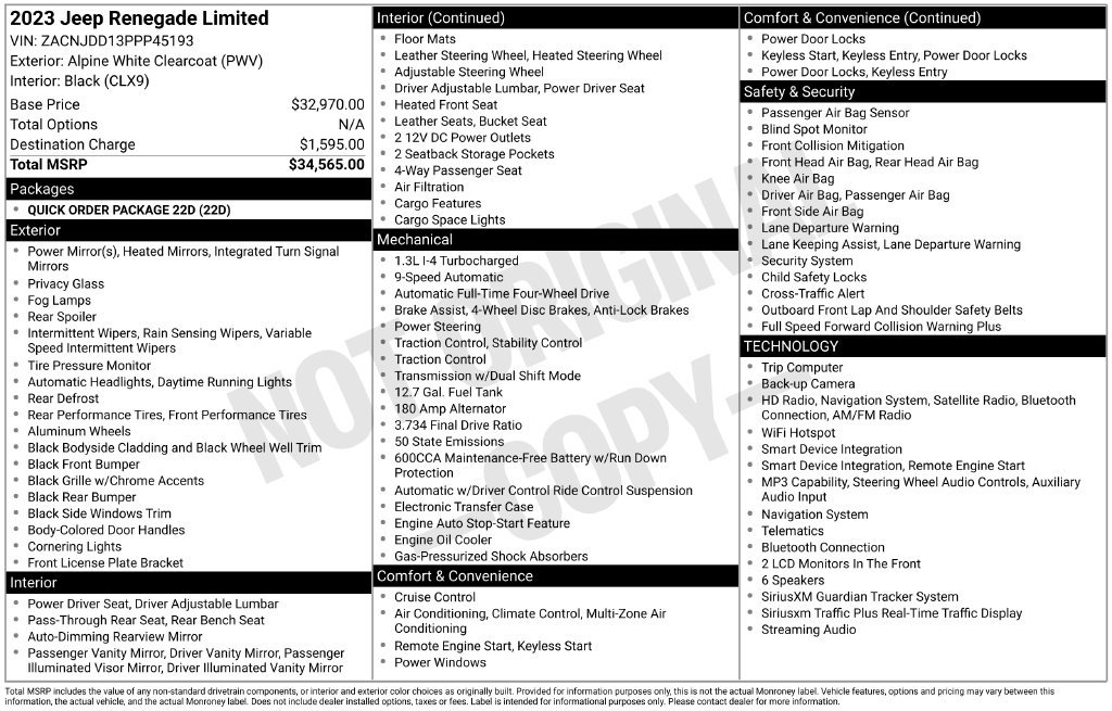 Used 2023 Jeep Renegade Limited AWD/4WD image 3