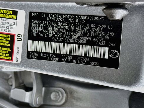 Certified 2024 Lexus ES 350 F Sport w/ Accessory Package (Z2) FWD image 34