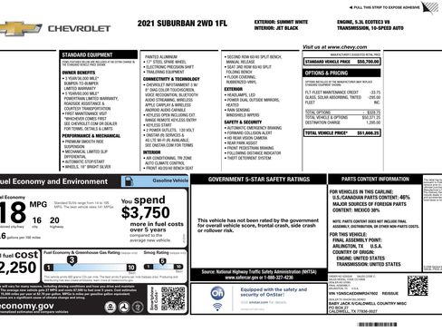 Used 2021 Chevrolet Suburban 2WD image 2