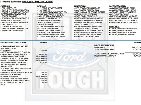 Used 2024 Ford F350 Platinum w/ Tremor Off-Road Package AWD/4WD image 2