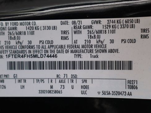 Used 2021 Ford Ranger XL w/ Equipment Group 101A High AWD/4WD image 56