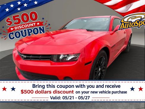 Used 2015 Chevrolet Camaro LS w/ Black Rally Stripe Package RWD image 1