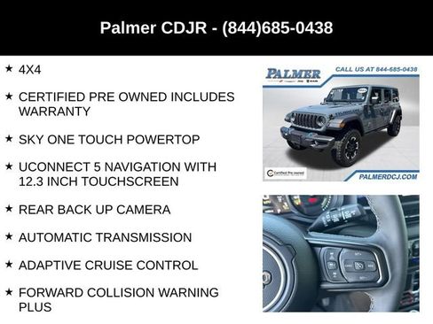 Certified 2025 Jeep Wrangler Unlimited Rubicon 4xe w/ Convenience Group AWD/4WD image 6