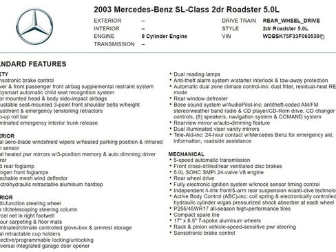 Used 2003 Mercedes-Benz SL 500 image 17