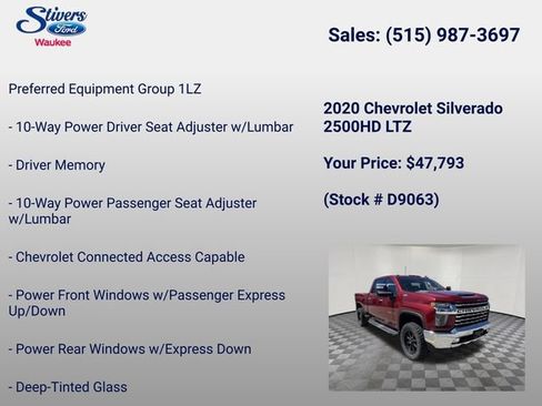 Used 2020 Chevrolet Silverado 2500 LTZ w/ LTZ Plus Package AWD/4WD image 8